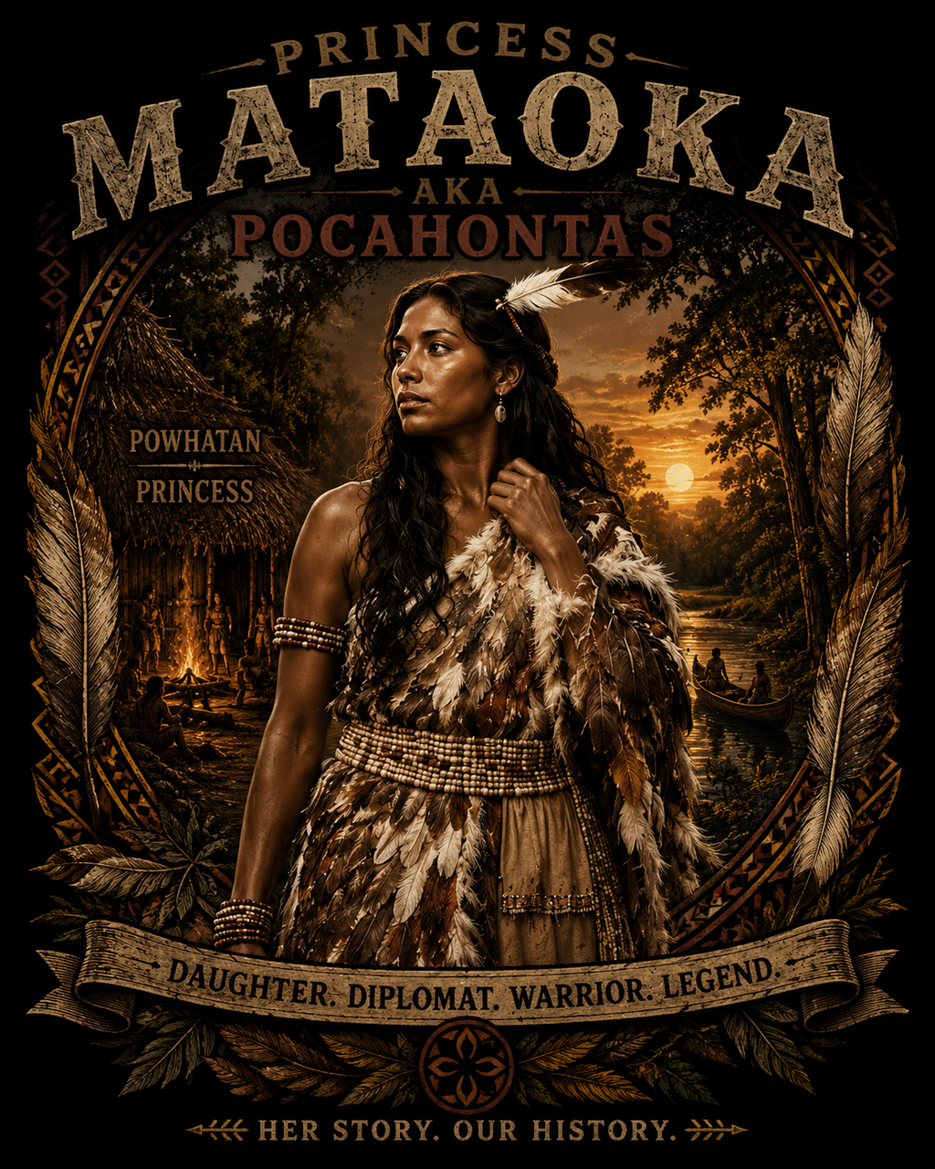 Princess Matoaka AKA Pocahontas Powhatan Princess Tee